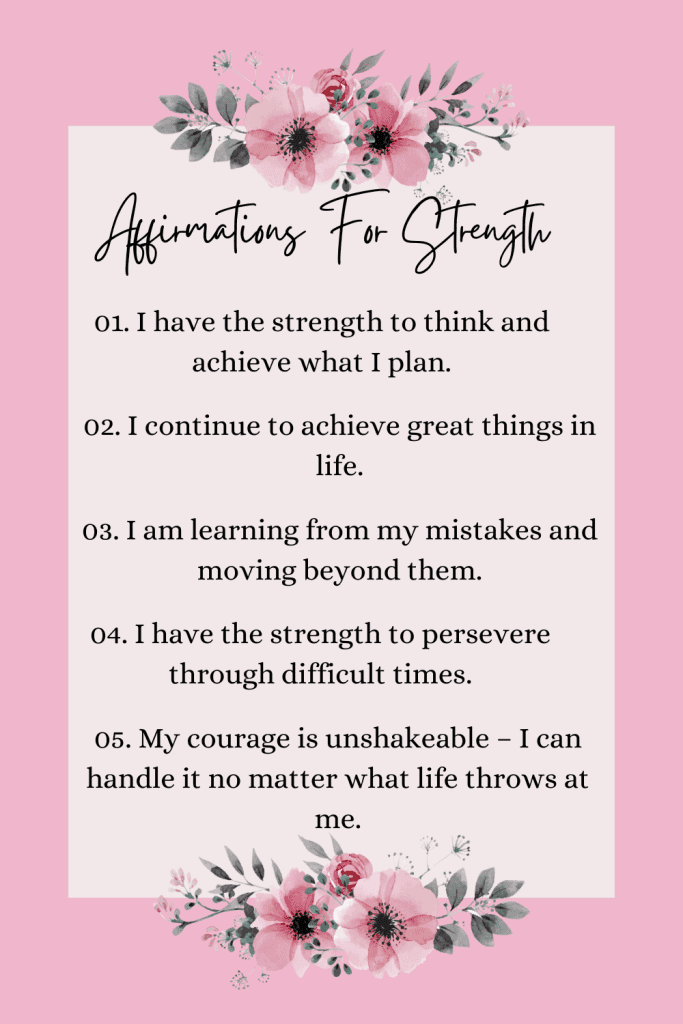 AFFIRMATIONS FOR STRENGTH